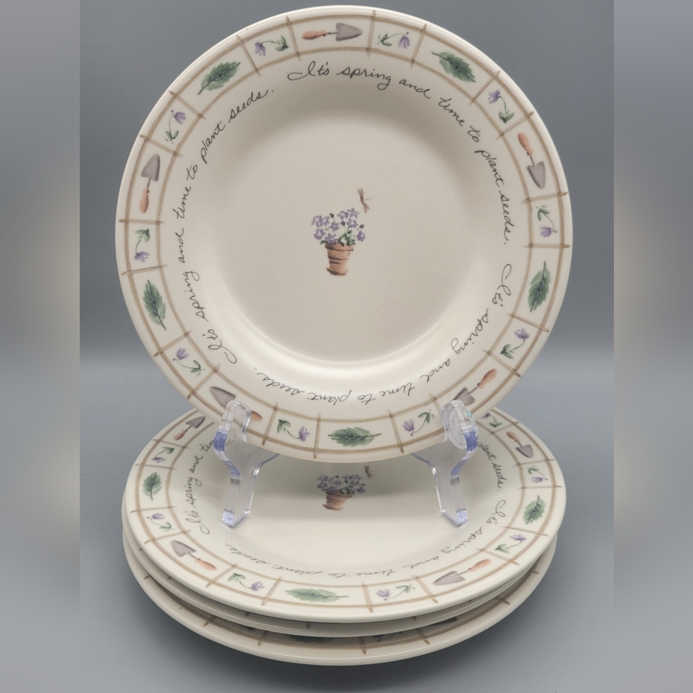 Vintage Pfaltzgraff Perennials Salad Plates (Set of 4): Naturewood Flower Garden - Picture 3 of 5